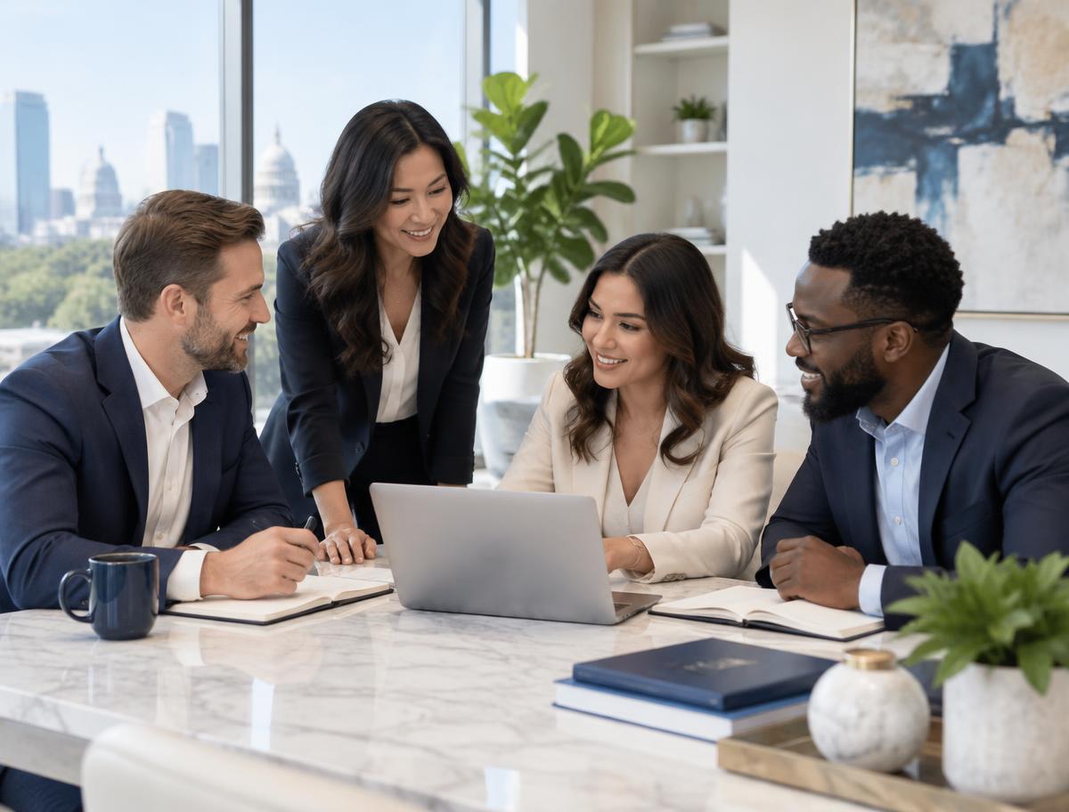 The accounting team collaborating